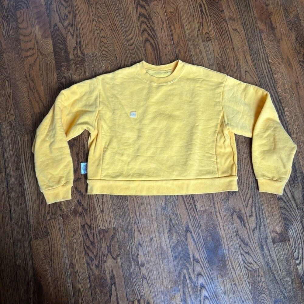 Yellow the Label Co Yellow Cropped Sweatshirt 100% Cotton Made in Canada S